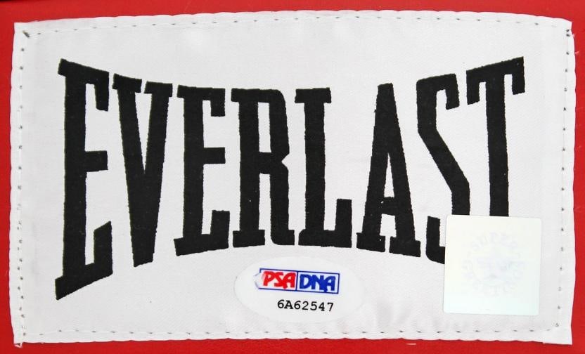 Muhammad Ali & Joe Frazier Signed Red Everlast Boxing Glove PSA/DNA #6A62547 - 4