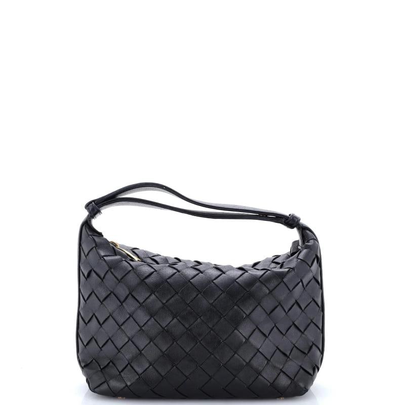 Bottega Veneta Wallace Shoulder Bag Intrecciato Nappa Mini: Condition: Pre-owned - Good,Brand: Bottega Veneta,Exterior Material: Leather,Style: Shoulder Bags,Exterior Color: Black,Department: Women,Size: Mini