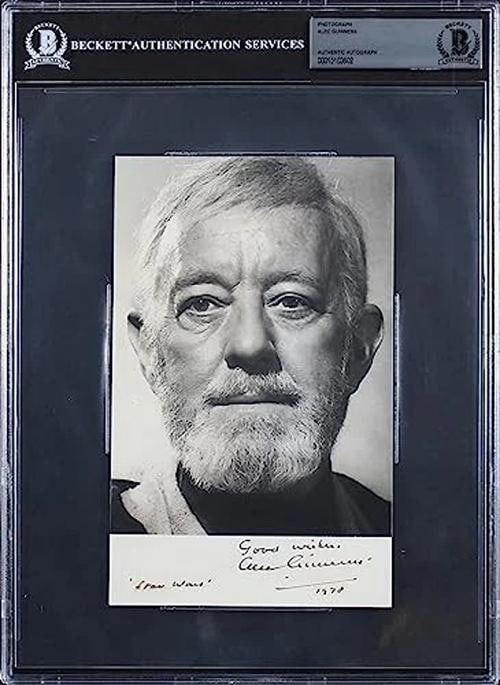 Alec Guinness "Star Wars, Good Wishes 1978" Signed B&W 5x8 Photo BAS Slabbed - 3