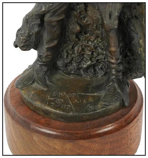 David Lemon Bronze Sculpture Full Round Signed Native American Figurative Art - 5