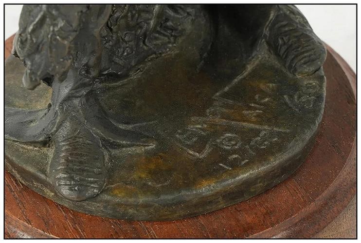 David Lemon Bronze Sculpture Full Round Signed Native American Figurative Art - 6