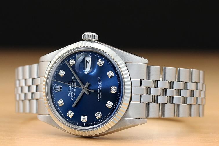 ROLEX MENS DATEJUST 1601 18K WHITE GOLD AND STAINLESS STEEL WATCH w/ ROLEX BAND - 2