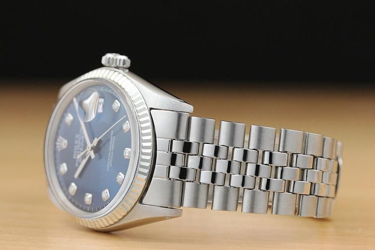 ROLEX MENS DATEJUST 1601 18K WHITE GOLD AND STAINLESS STEEL WATCH w/ ROLEX BAND - 4