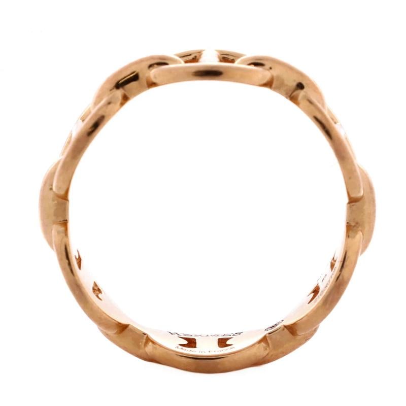 Hermes Chaine d'Ancre Enchainee Ring 18K Rose Gold Small - 3