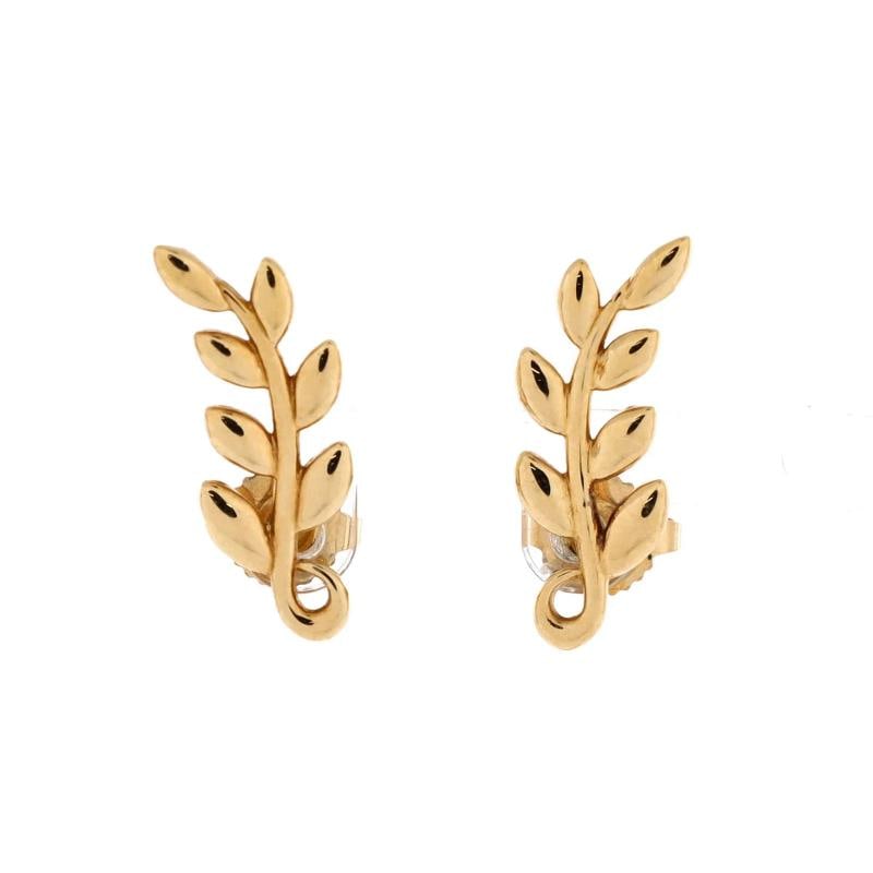 Tiffany & Co. Olive Leaf Climber Earrings 18K Yellow Gold: Condition: Pre-owned - Good,Brand: Tiffany & Co.,Main Stone: Unknown,Metal: 18K Yellow Gold,Metal Purity: 18K,Style: Climber,Type: Earrings,Color: Yellow Gold,Material: Unknown