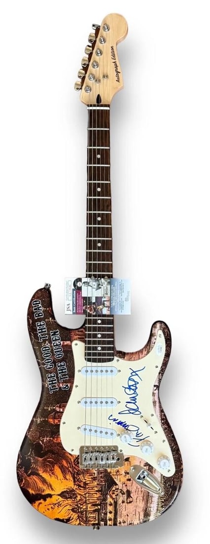 The Good, The Bad & The Queen Signed Guitar JSA COA Damon Albarn Paul Simonon - 3