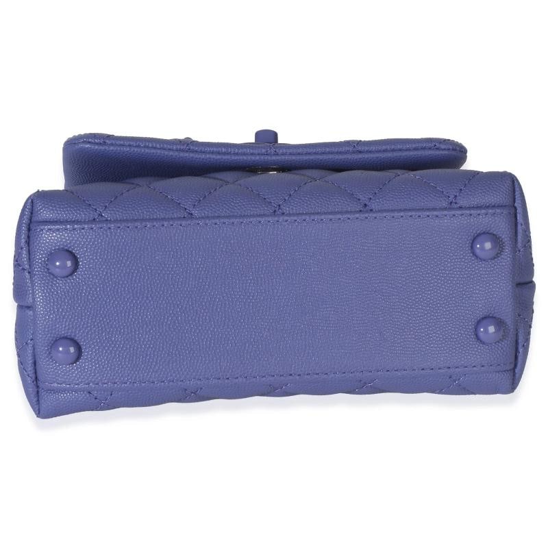 Chanel Purple Quilted Incognito Mini Coco Top Handle Flap Bag - 10