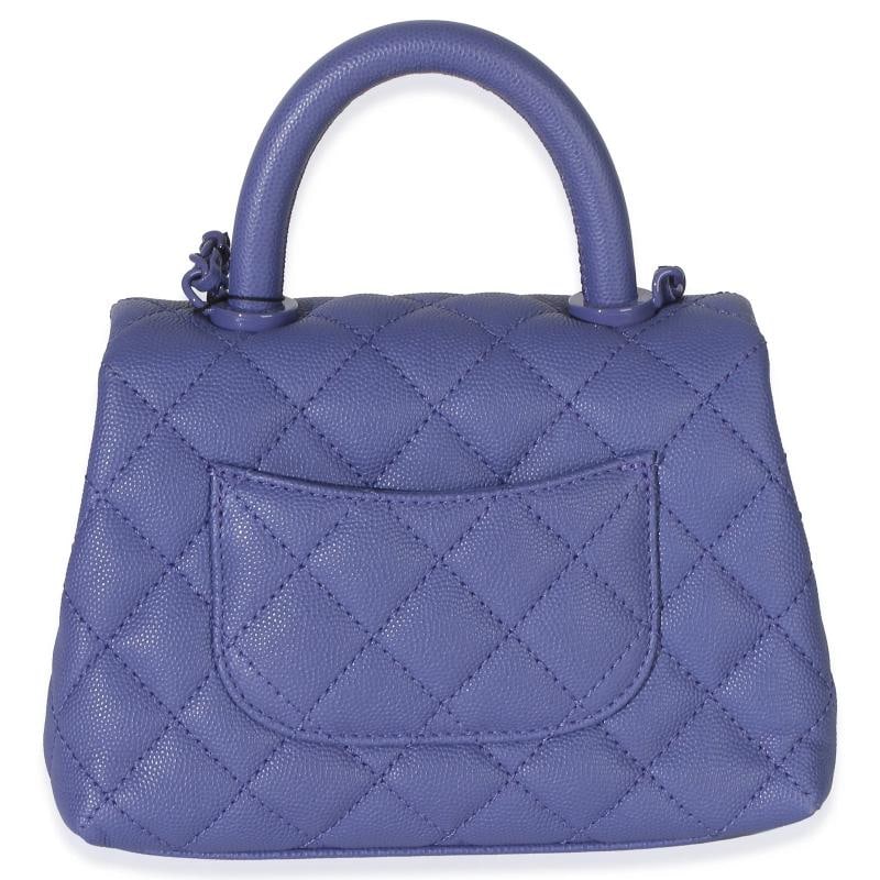 Chanel Purple Quilted Incognito Mini Coco Top Handle Flap Bag - 6