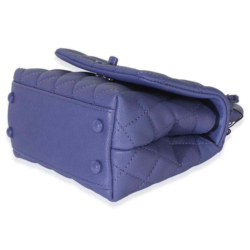 Chanel Purple Quilted Incognito Mini Coco Top Handle Flap Bag - 8
