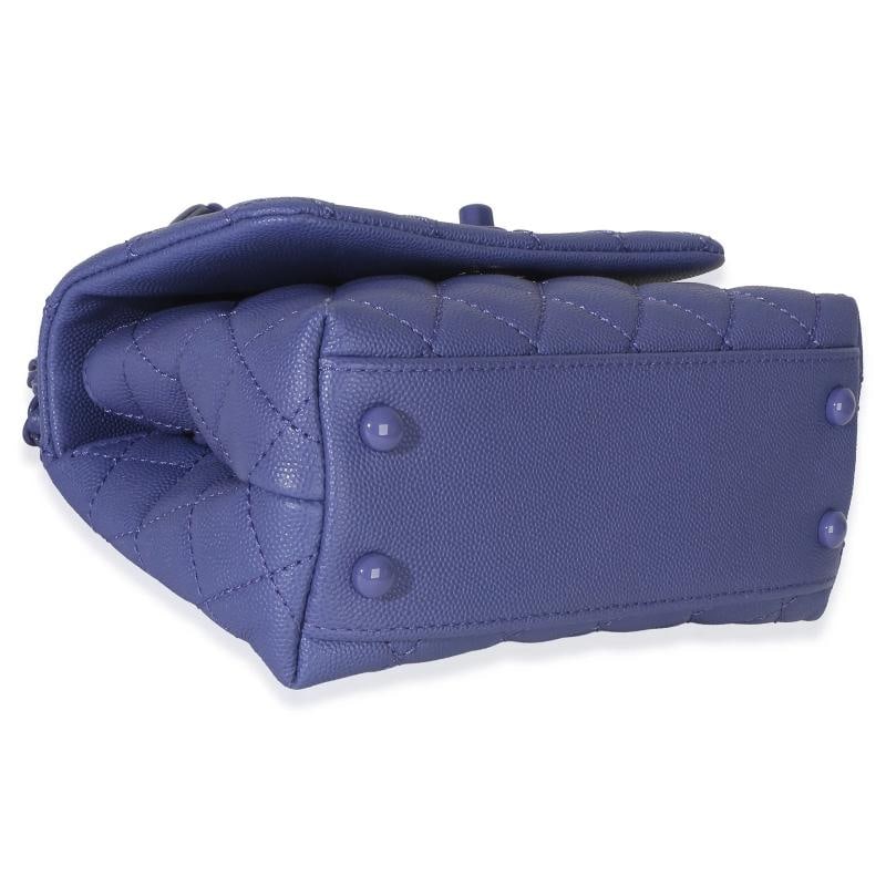 Chanel Purple Quilted Incognito Mini Coco Top Handle Flap Bag - 9