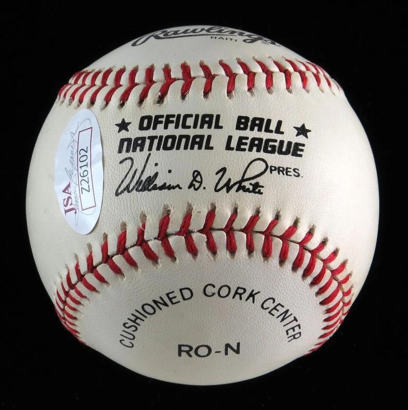 Rare Jack Buck Full Name Single Signed NL Baseball JSA COA - 2