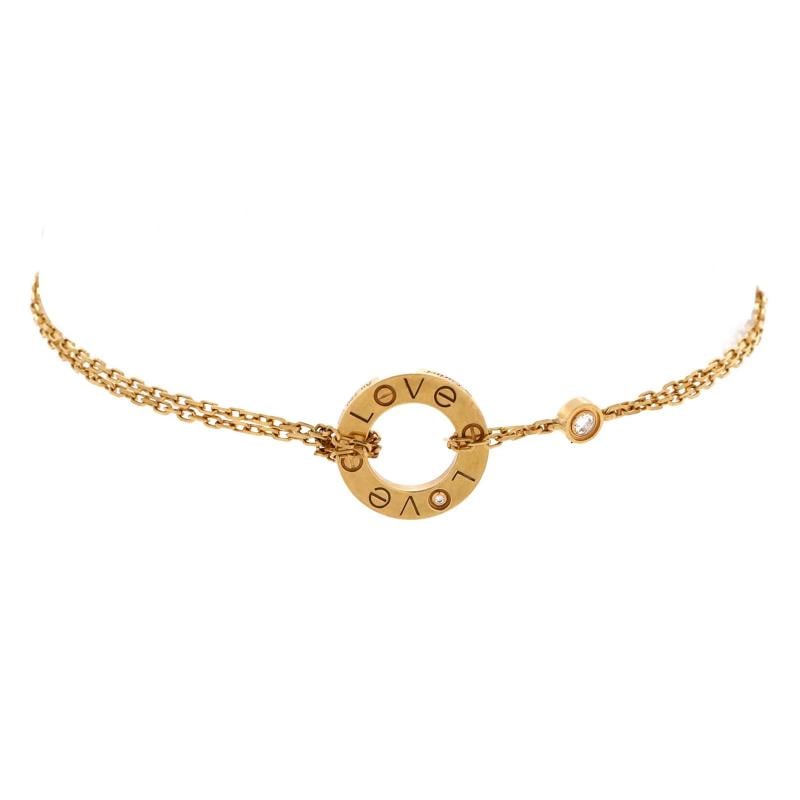 Cartier 2 Diamonds Love Bracelet 18K Yellow Gold with Diamonds: Condition: Pre-owned - Good,Brand: Cartier,Main Stone: Diamond,Metal: 18K Yellow Gold,Metal Purity: 18K,Style: Bracelet,Type: Bracelet,Color: Yellow Gold,Material: 18K Yellow Gold, Diamond
