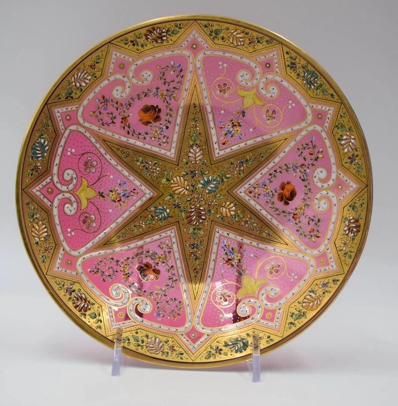 Incredible Moser Hand Painted & Enameled Finger Bowl & Underplate C.1925 - 4
