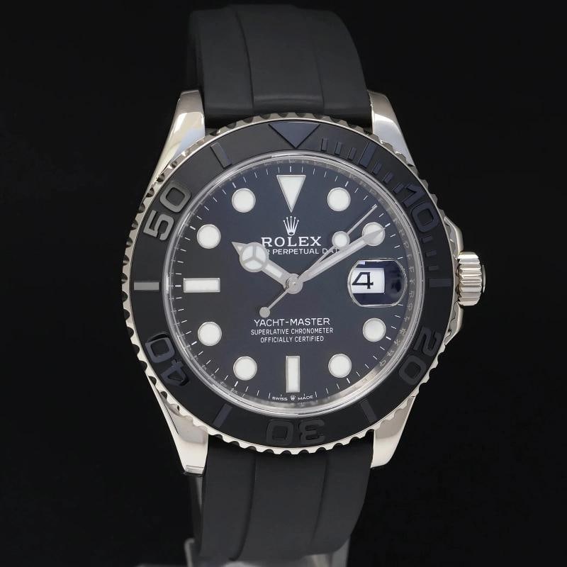 MINT 2023 Rolex Yacht-Master 226659 White Gold 42mm Oysterflex Rubber Watch Box - 3