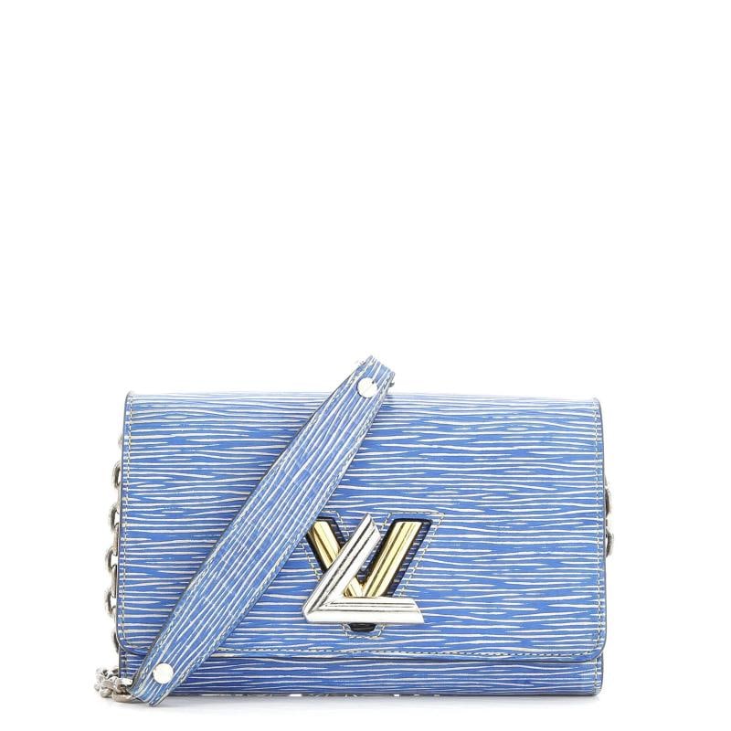 Louis Vuitton Twist Chain Wallet Epi Leather: Condition: Pre-owned - Good,Brand: Louis Vuitton,Exterior Material: Leather,Style: Cross Body Bags,Exterior Color: Blue,Department: Women,Size: Unknown Condition: Fair. Exterior: corner wear, edge