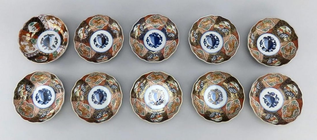 Great mid 1800s Antique Japanese Imari 10 pc Bowls 5 7/8 in: Condition: Used: An item that has been used previously. The item may have some signs of cosmetic wear, but is ... Read moreabout the conditionUsed: An item that has been used previously. The item may