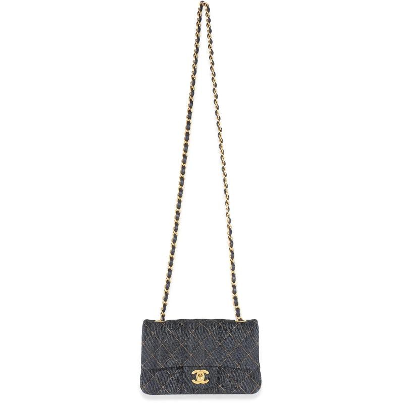 Chanel Dark Blue Quilted Denim Mini Rectangular Flap Bag - 2