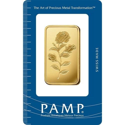 1 oz Gold Bar - PAMP Suisse - Rosa - 999.9 Fine in Sealed Assay: Circulated/Uncirculated: Uncirculated,Denomination: 1 oz.,Coin: Pamp Suisse Gold Bars,Composition: Gold,Shape: Bar,Fineness: 0.9999,Strike Type: Business,Precious Metal Content per Unit: 1 oz,Total