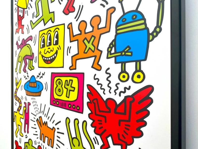 KEITH HARING ESTATE RARE 1999 LITHO PRINT FRAMED POP ART POSTER "UNTITLED" 1984 - 10