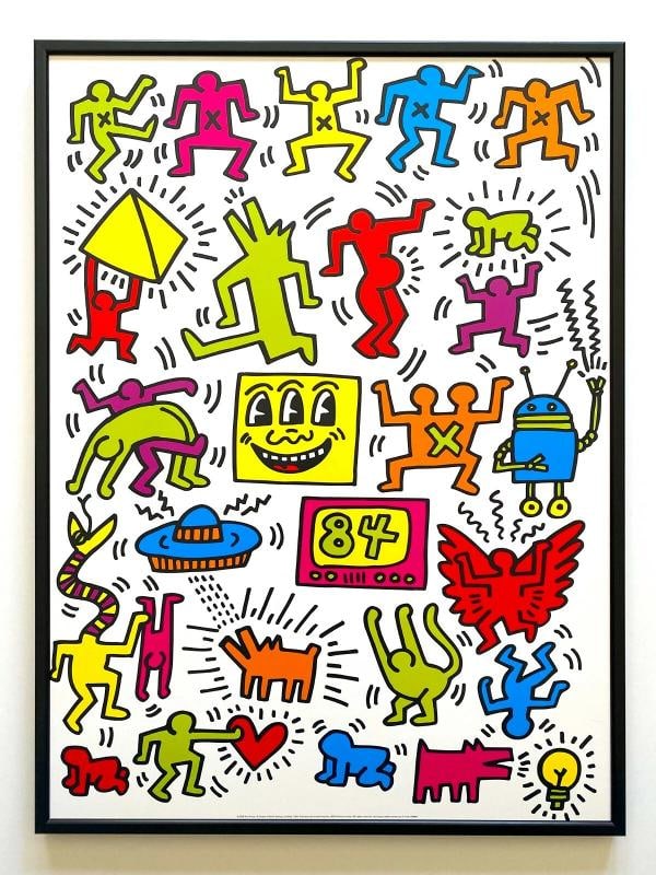 KEITH HARING ESTATE RARE 1999 LITHO PRINT FRAMED POP ART POSTER "UNTITLED" 1984: Condition: Used,Size: Medium (up to 36in.),Artist: Keith Haring,Style: Pop Art,Material: Paper,Theme: Animation, Art, Graffiti,Type: Poster,Features: RARE OUT OF PRINT, BRAND NEWLY CUSTOM FRAMED,