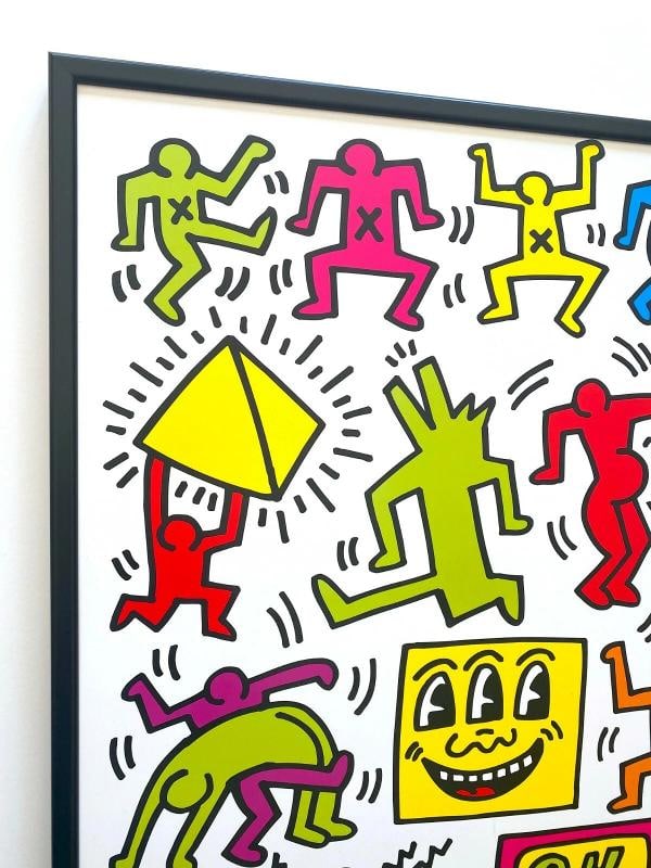 KEITH HARING ESTATE RARE 1999 LITHO PRINT FRAMED POP ART POSTER "UNTITLED" 1984 - 4