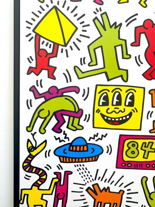 KEITH HARING ESTATE RARE 1999 LITHO PRINT FRAMED POP ART POSTER "UNTITLED" 1984 - 5