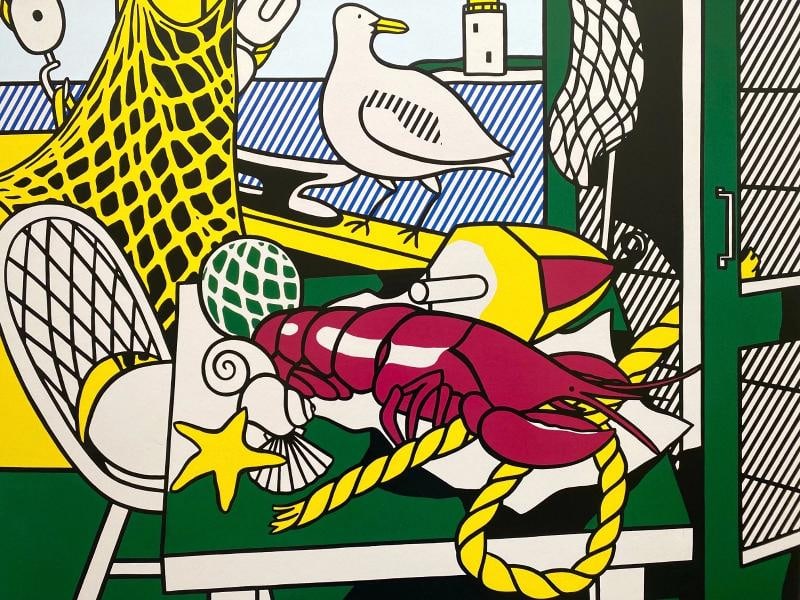 ROY LICHTENSTEIN ESTATE LITHO PRINT FRAMED POP ART EXHBT POSTER "CAPE COD " 1973 - 4