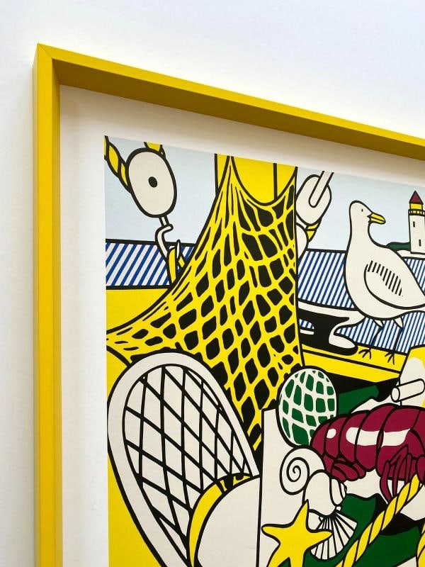 ROY LICHTENSTEIN ESTATE LITHO PRINT FRAMED POP ART EXHBT POSTER "CAPE COD " 1973 - 5