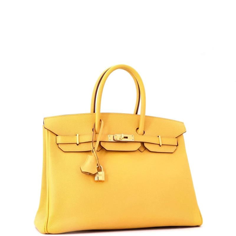 Hermes Birkin Handbag Yellow Epsom with Gold Hardware 35 - 2