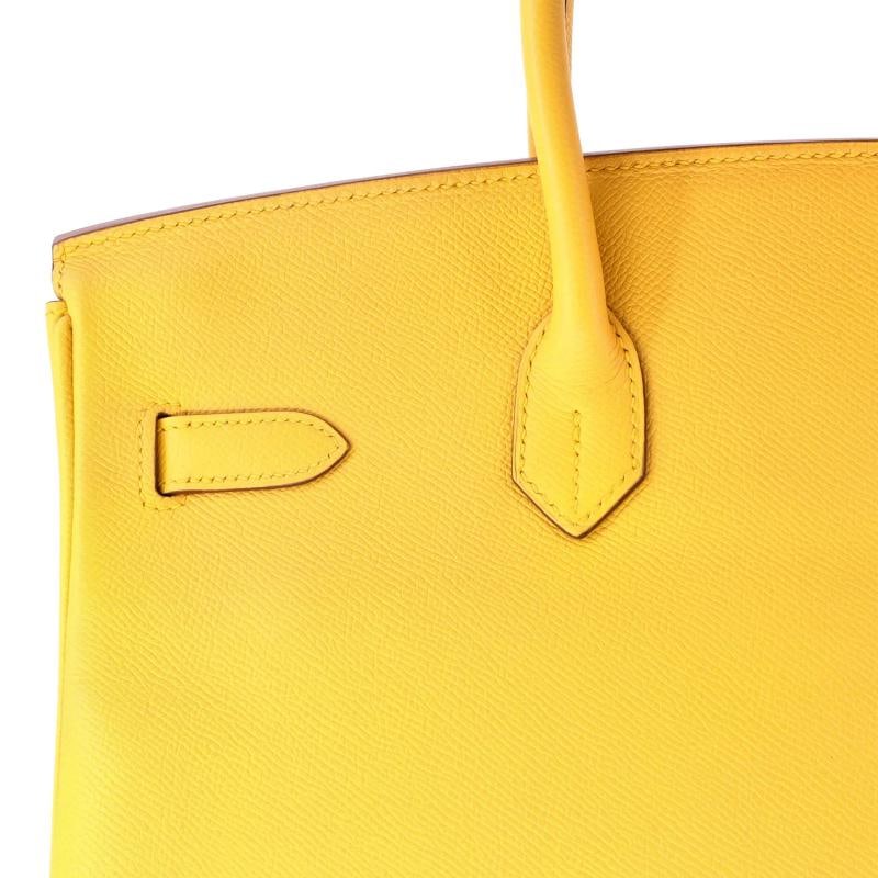 Hermes Birkin Handbag Yellow Epsom with Gold Hardware 35 - 8