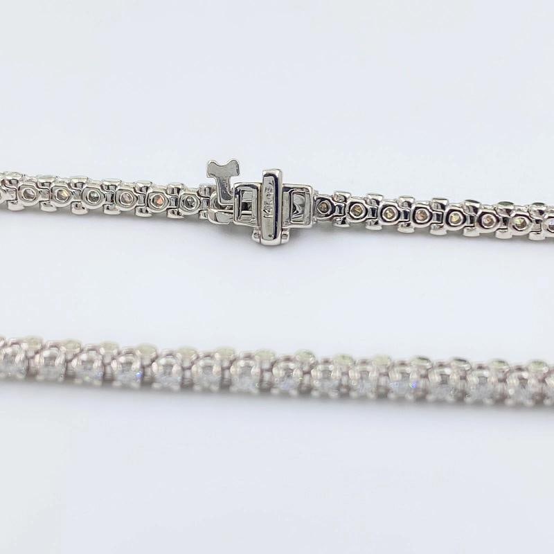 Round Brilliant Diamond Tennis Bracelet 14K White Gold - 6