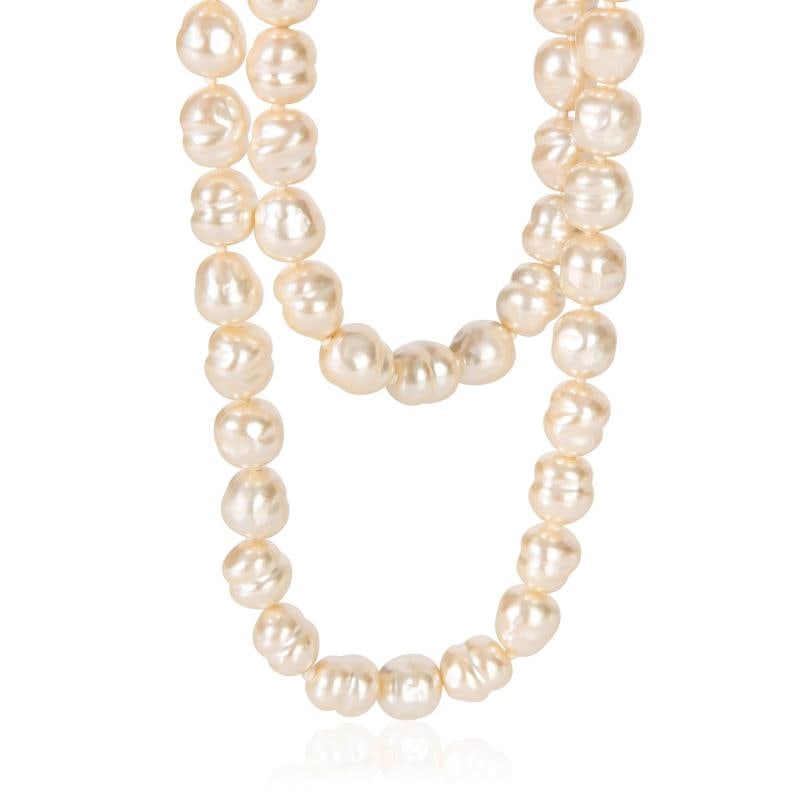 Chanel Gold-Plated Vintage 1981 Faux Baroque Pearl Necklace