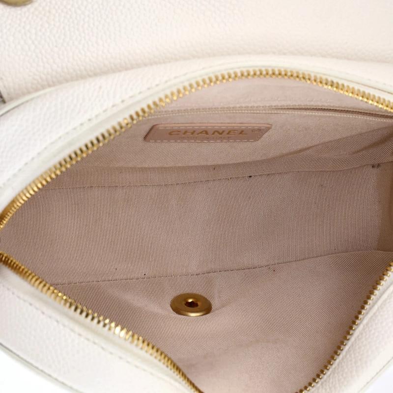 Chanel CC Zipped Full Flap Bag Stitched Caviar Medium - 5
