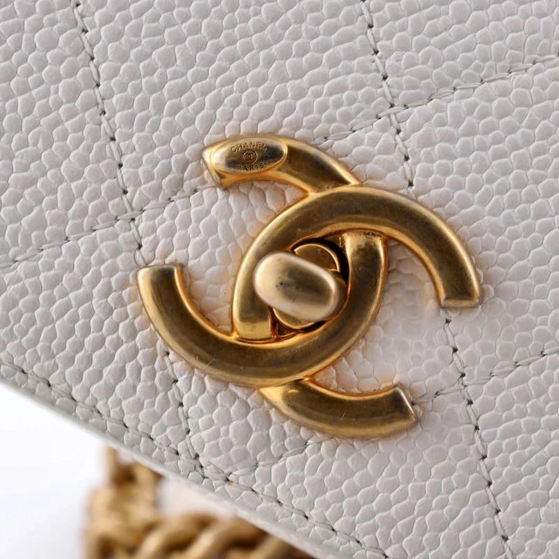 Chanel CC Zipped Full Flap Bag Stitched Caviar Medium - 7
