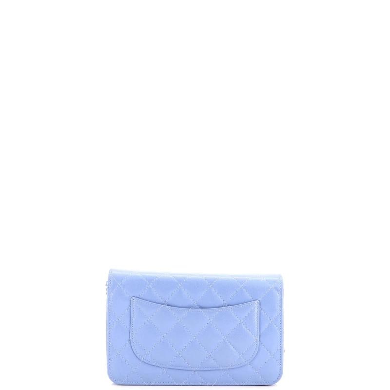 Chanel Textured CC Wallet on Chain Quilted Caviar - 3