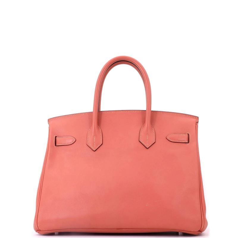 Hermes Birkin Handbag Pink Swift with Palladium Hardware 30 - 4