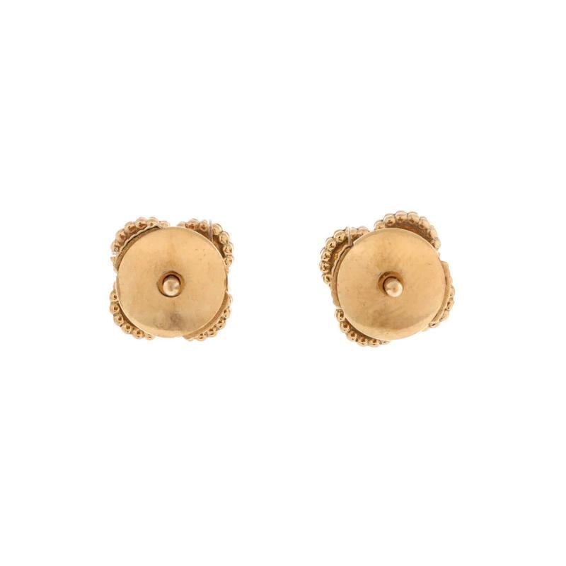 Van Cleef & Arpels Sweet Alhambra Stud Earrings 18K Yellow Gold and Onyx - 3