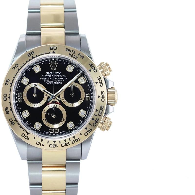 2021 NEW PAPERS 116503 Rolex Daytona Two Tone Black Diamond Yellow Gold Watch - 2
