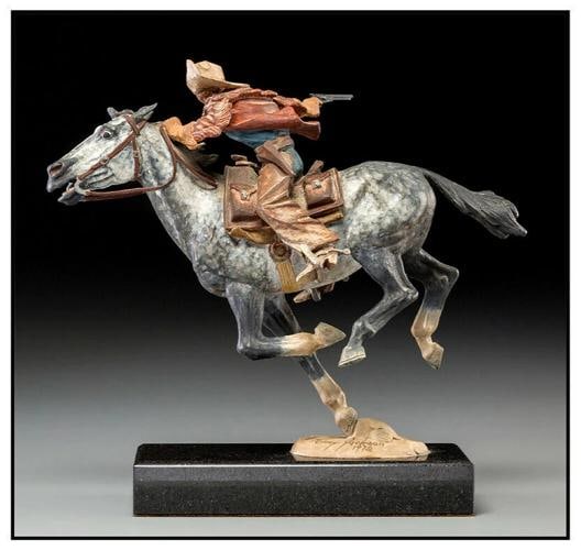 HARRY JACKSON Signed Hand Painted Bronze Sculpture~ Edition Of /350 - 2