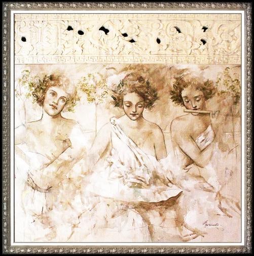 Francois Fressinier Signed Original Oil Painting On Canvas Framed: measuring approximately 50" x 50" and 63" x 63" with its custom frame. Artist: Francois Fressinier,Size: Large,Signed: Yes,Material: Oil, Canvas,Certificate of Authenticity (COA): Yes,Region of