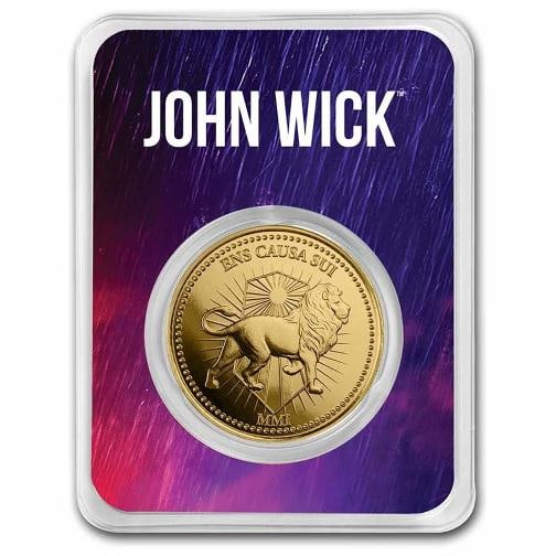 John Wick 1 oz Gold Continental Coin (TEP): Brand: 9Fine Mint,MPN: 257460,Year: N/A,Fineness: 0.9999,Denomination: N/A,Country of Origin: United States,Circulated/Uncirculated: None,Certification: Uncertified