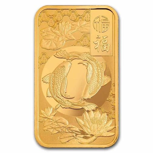 2025 1 oz Gold Bar - PAMP Good Luck Koi Fish (Assay) - 3