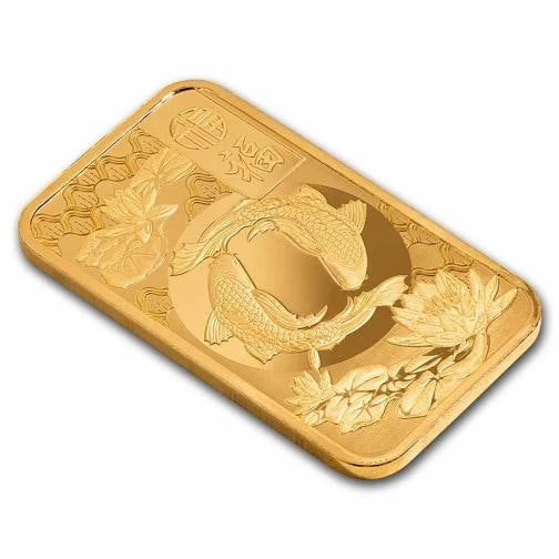 2025 1 oz Gold Bar - PAMP Good Luck Koi Fish (Assay) - 5