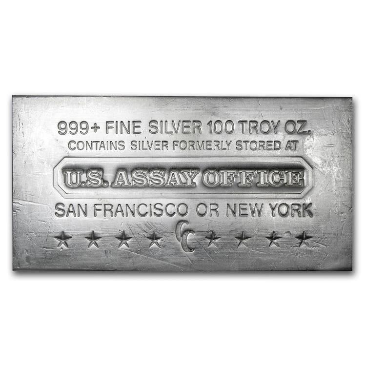 100 oz Silver Bar - U.S. Assay Office (Struck) - 2
