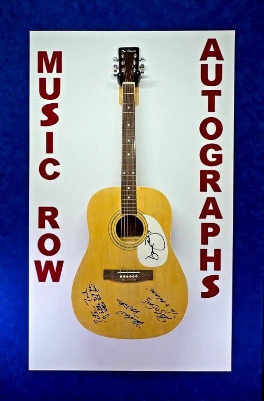 THE MONKEES: Michael Nesmith, Peter Tork, Davy Jones, and Micky Dolenz Signed Guitar (JSA): Industry: Music,Signed: Yes,Autograph Authentication: James Spence (JSA),Object Type: Guitar & Guitar Pick,Original/Reproduction: Original,Country of Origin: United States
