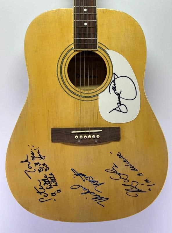 THE MONKEES: Michael Nesmith, Peter Tork, Davy Jones, and Micky Dolenz Signed Guitar (JSA) - 2
