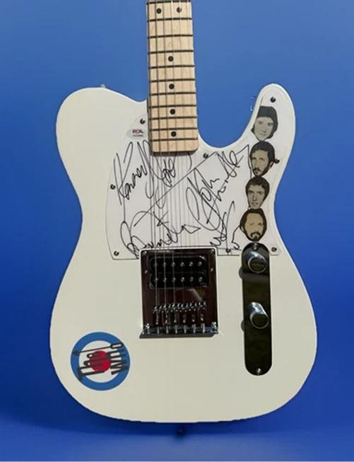Roger Daltrey, Pete Townshend, John Entwistle & Kenney Jones Signed Guitar (PSA) - 8