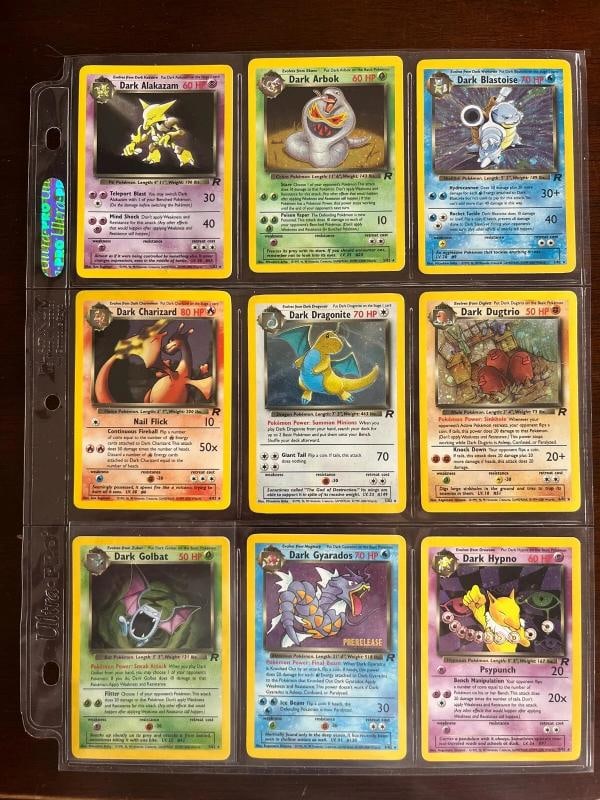 PokÃƒÂ©mon TCG 2000: Complete TEAM ROCKET Cards Set (83/82): Condition: Used,Country of Origin: United States,Card Size: Standard,Autographed: No,Set: Team Rocket,Character: Alakazam, Blastoise, Chansey, Charizard, Clefairy, Gyarados, Hitmonchan, Lapras, Macham