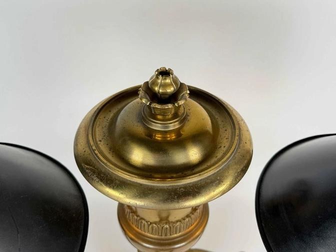 Antique 19thC Victorian J & I Cox New York Bronze Argand Oil Electrified Lamp - 11