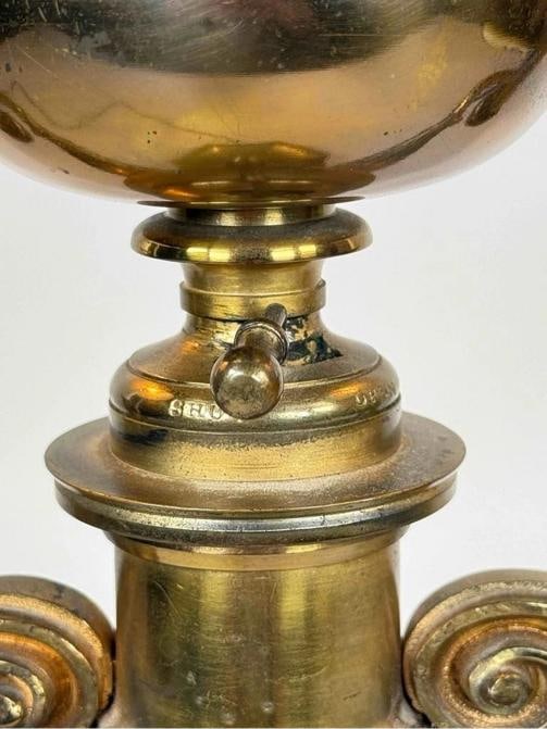 Antique 19thC Victorian J & I Cox New York Bronze Argand Oil Electrified Lamp - 12